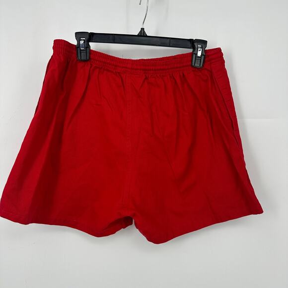 Vintage Halbro shorts men’s size 38 red rugby pockets drawstring 4" inseam - Picture 2 of 8